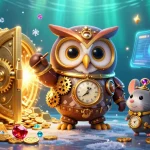 Engage with go8888 at an advanced casino scene showcasing colorful steampunk characters and dazzling treasures.